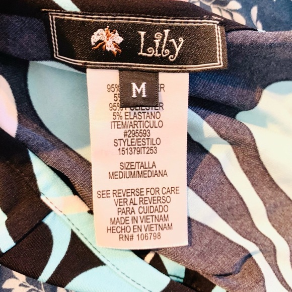 Lily Black Geo Sky Blue Swirls Print Sleeveless Dress - Picture 9 of 11